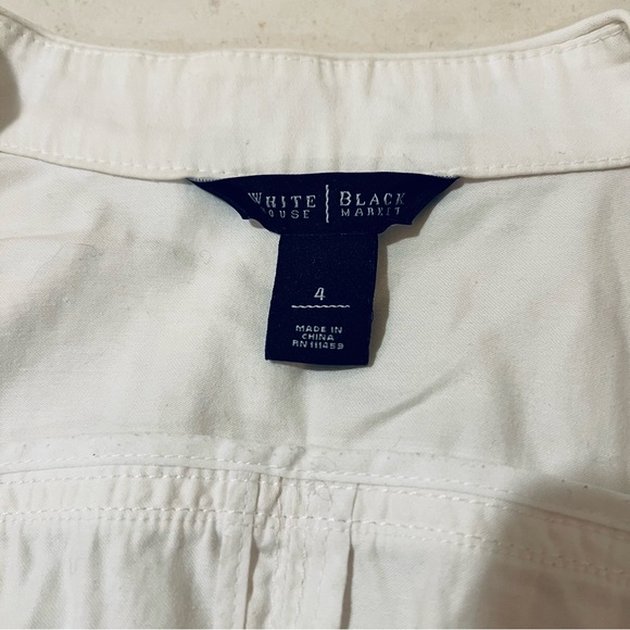 White House Black Market White Cropped Blazer with Button Accents - Picture 4 of 4